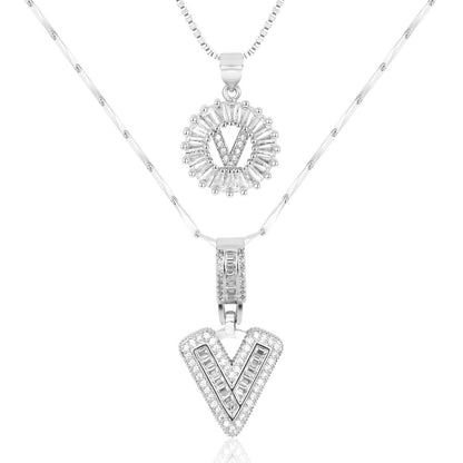 GemLetter | 14K Ketting met Diamanten Initiaal Hanger