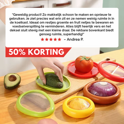 VersDekkers (4-pack) | Houd je Eten Langer Vers