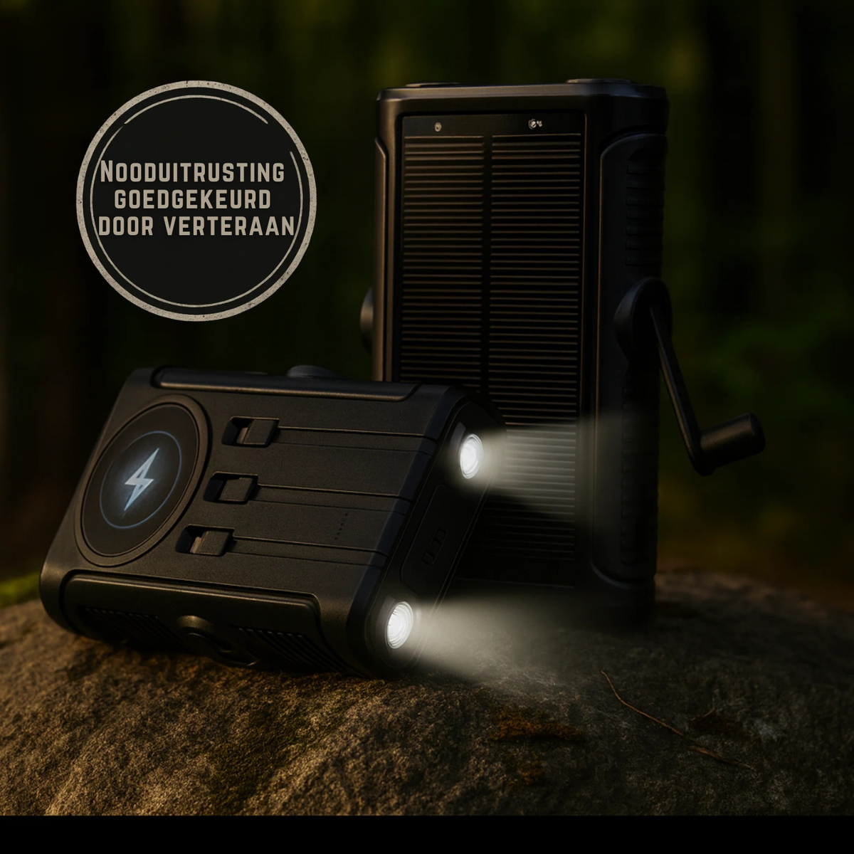 Draadloze Zonne-energie Powerbank met Oplaadhendel