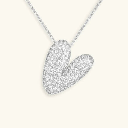 Ketting met diamant en initiaal in 'bubble'-stijl