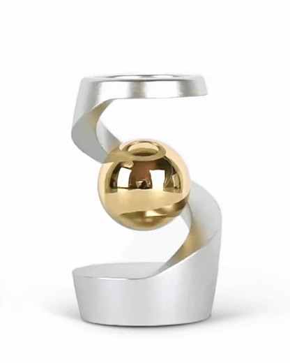 FluxSphere | Magnetische Spiraal Sculptuur met Zwevende Metaalbal