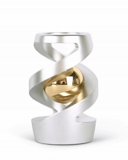 HelixSphere | Kinetische Desk Sculptuur met Zwevende Metaalbal