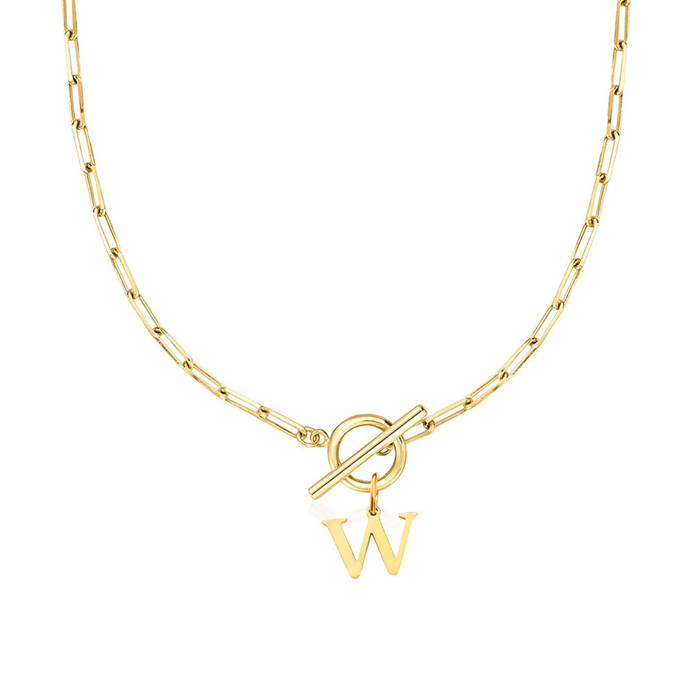 ClaspCircle | Paperclip Schakel ketting met initiaal
