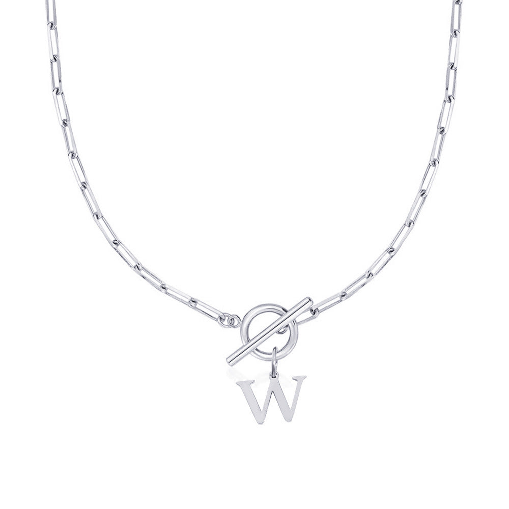 ClaspCircle | Paperclip Schakel ketting met initiaal