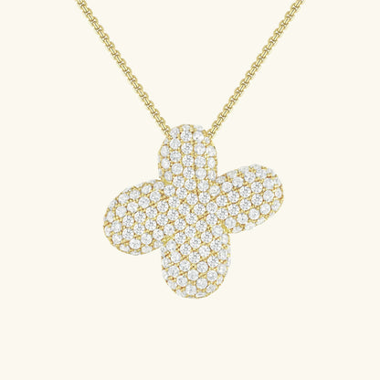 Ketting met diamant en initiaal in 'bubble'-stijl