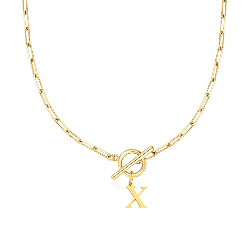 ClaspCircle | Paperclip Schakel ketting met initiaal