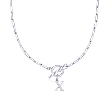 ClaspCircle | Paperclip Schakel ketting met initiaal