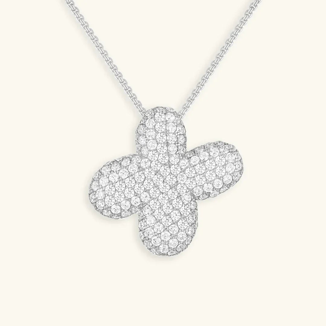 Ketting met diamant en initiaal in 'bubble'-stijl