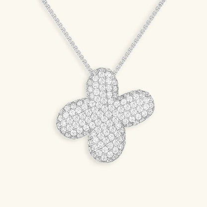 Ketting met diamant en initiaal in 'bubble'-stijl