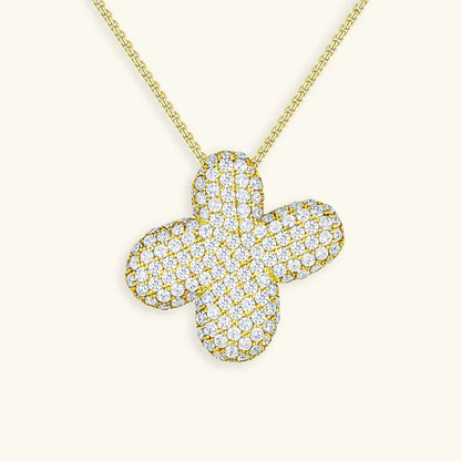 Ketting met diamant en initiaal in 'bubble'-stijl