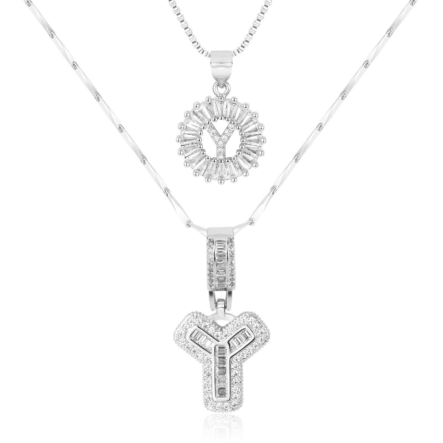 GemLetter | 14K Ketting met Diamanten Initiaal Hanger