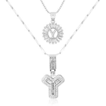 GemLetter | 14K Ketting met Diamanten Initiaal Hanger