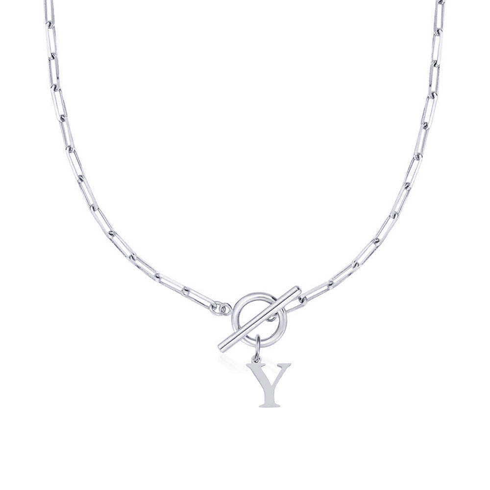 ClaspCircle | Paperclip Schakel ketting met initiaal