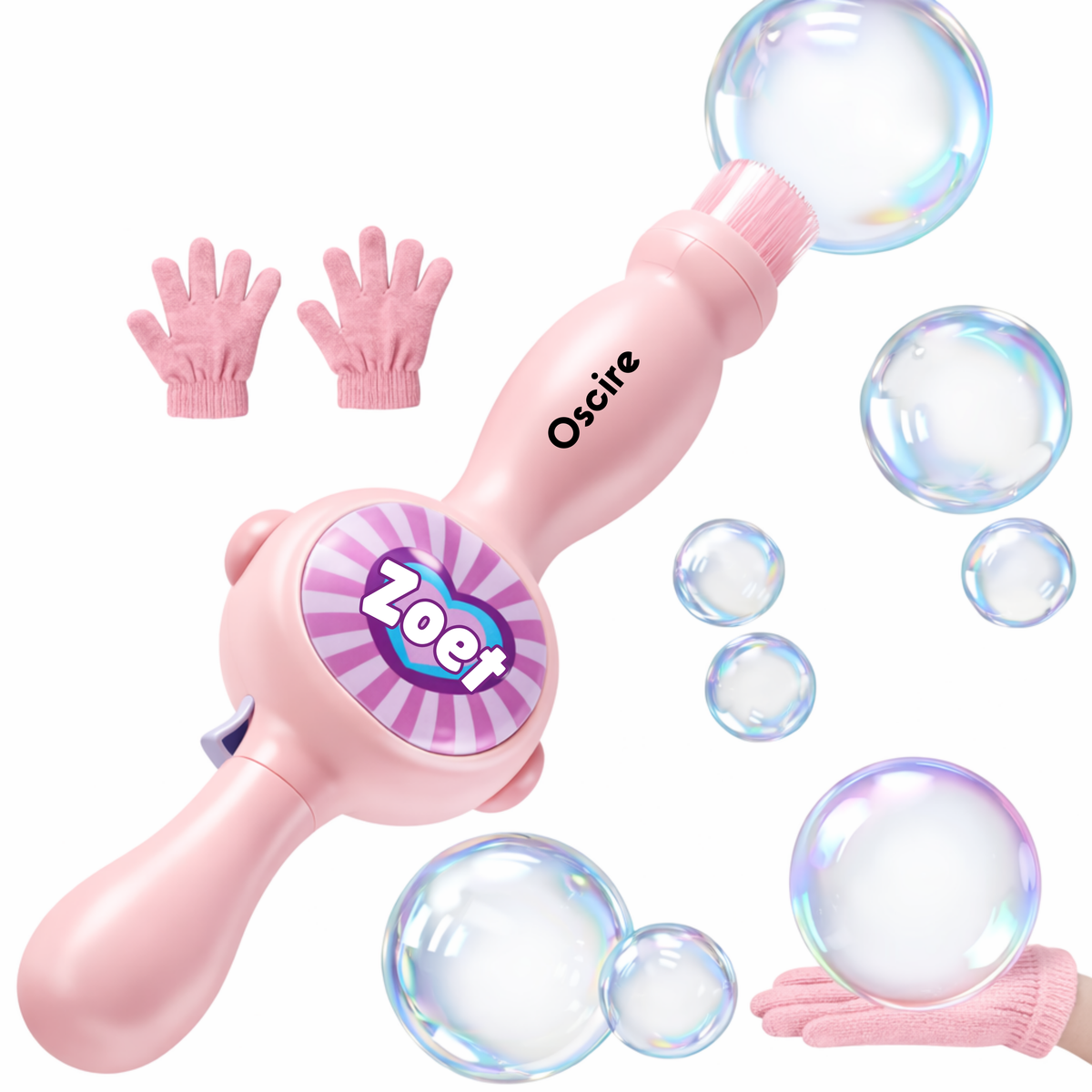 BubbleBloom Zeepbellenmaker | Grote Bellen, Zacht Handvat & Handschoenen voor Kinderen