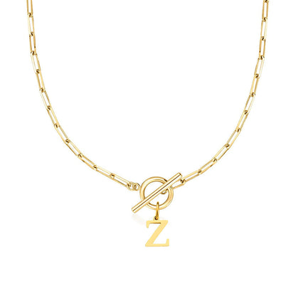 ClaspCircle | Paperclip Schakel ketting met initiaal