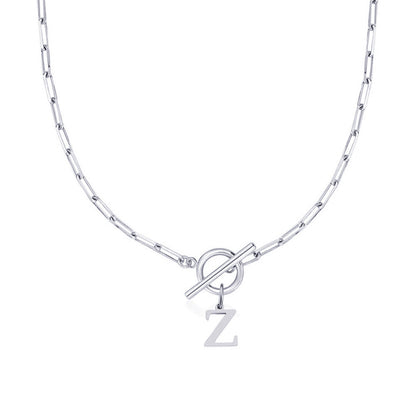 ClaspCircle | Paperclip Schakel ketting met initiaal