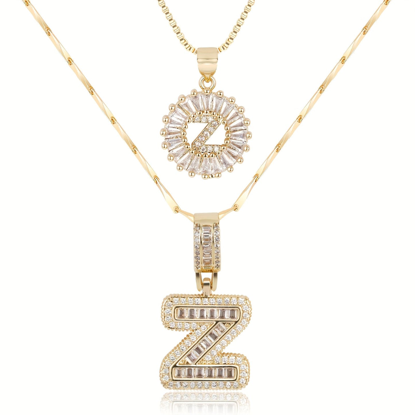 GemLetter | 14K Ketting met Diamanten Initiaal Hanger