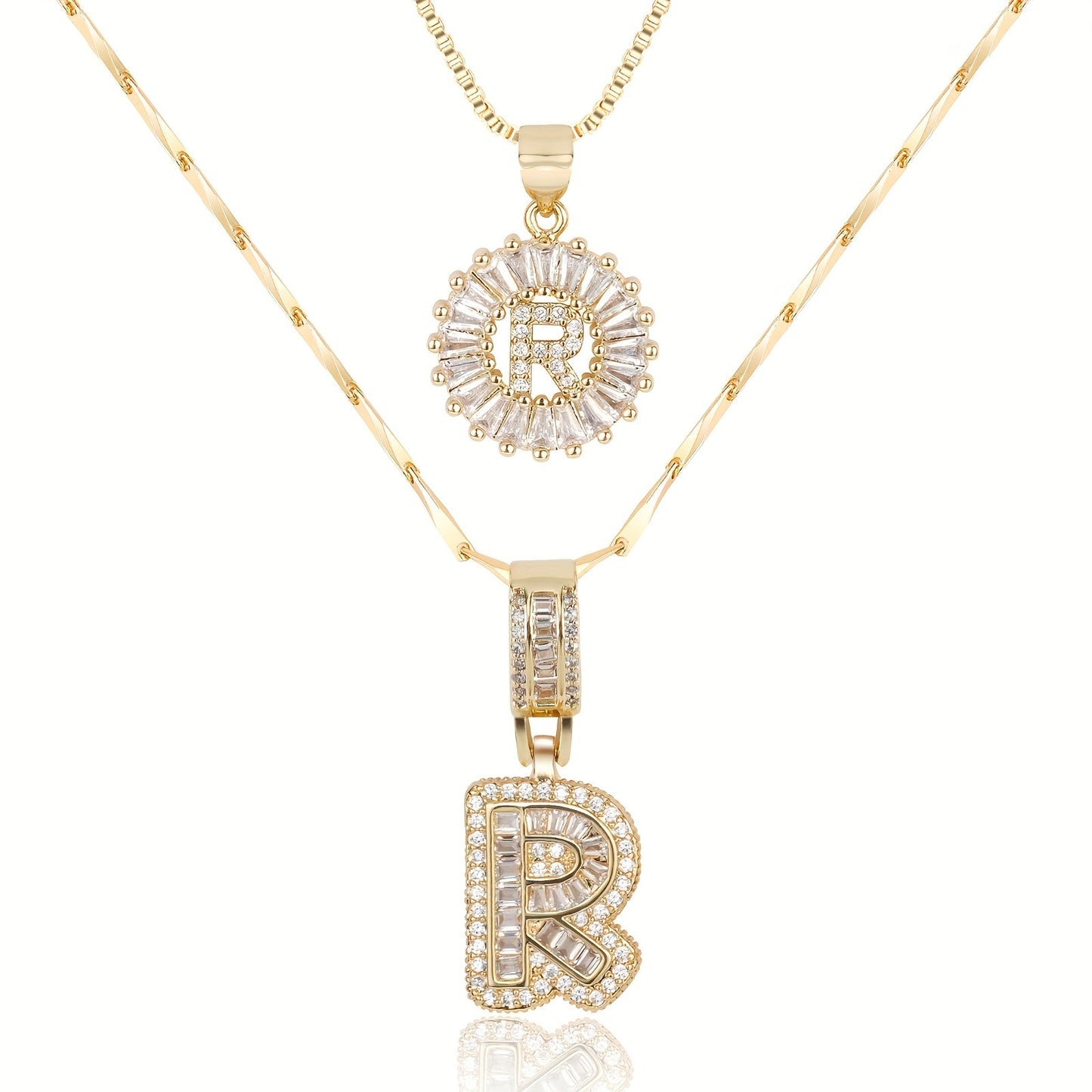 GemLetter | 14K Ketting met Diamanten Initiaal Hanger