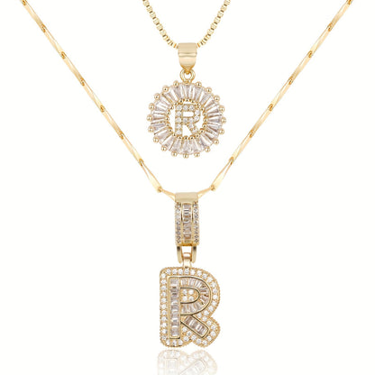 GemLetter | 14K Ketting met Diamanten Initiaal Hanger
