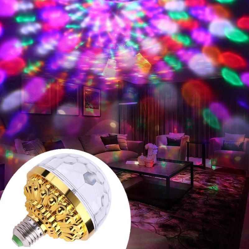 Kleurrijke roterende discobal lamp