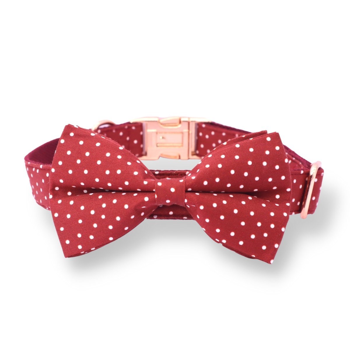 DapperPaws | Hondenhalsband met vlinderdas - Rood met stippen
