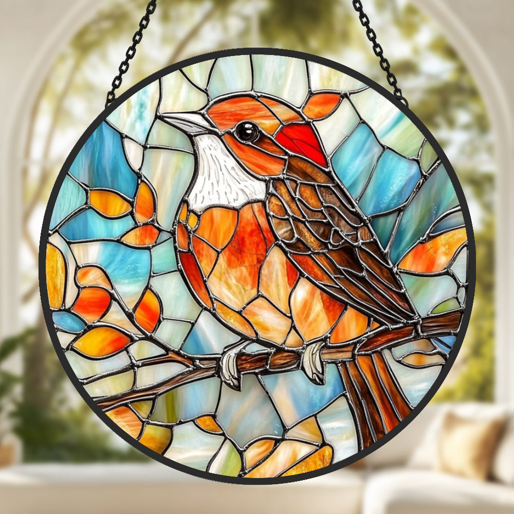 Glas-in-lood Zonvanger - Vogel