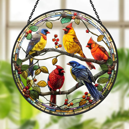 Glas-in-lood Zonvanger - Vogels