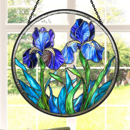 Glas-in-lood Zonvanger - Blauwe Iris