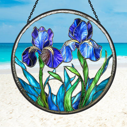 Glas-in-lood Zonvanger - Blauwe Iris