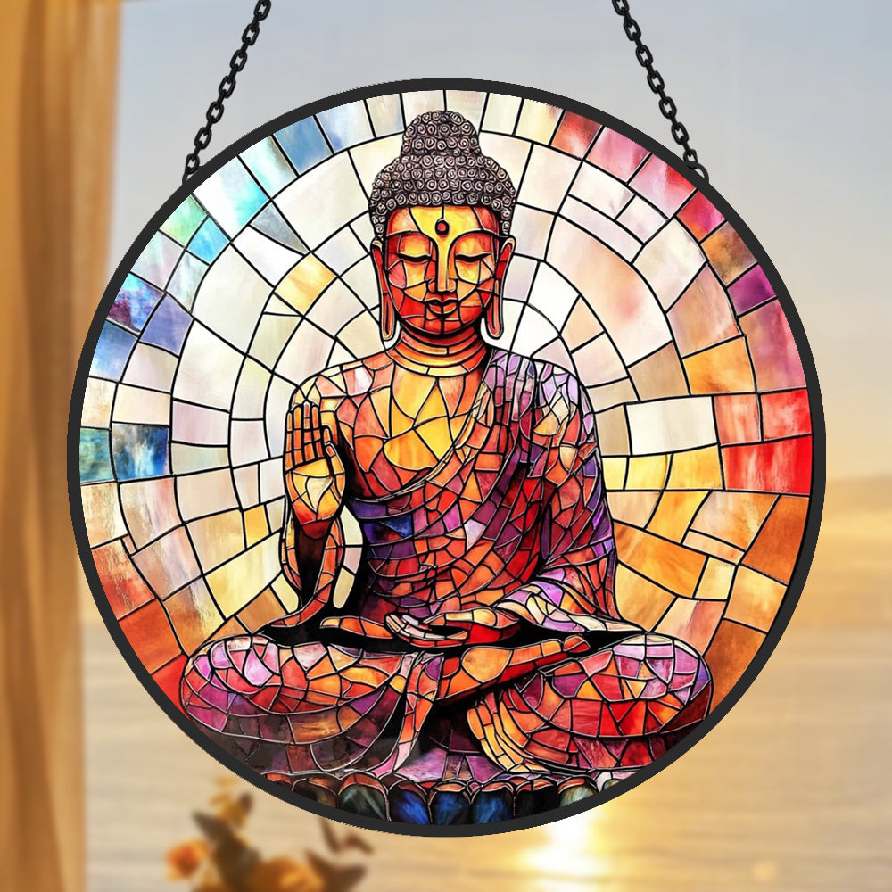 Glas-in-lood Zonvanger - Boeddha