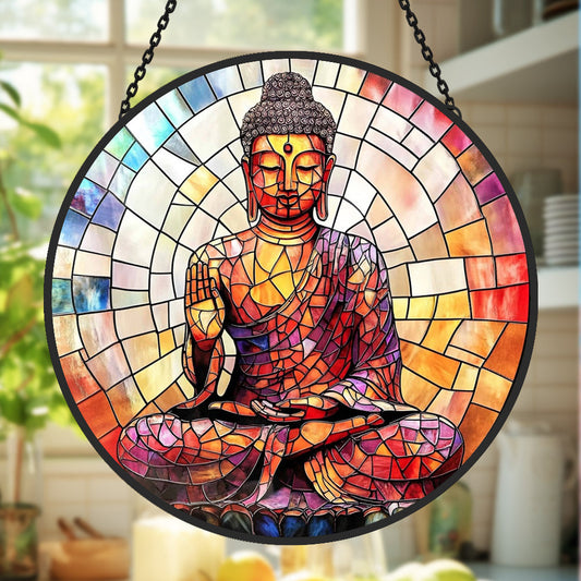 Glas-in-lood Zonvanger - Boeddha