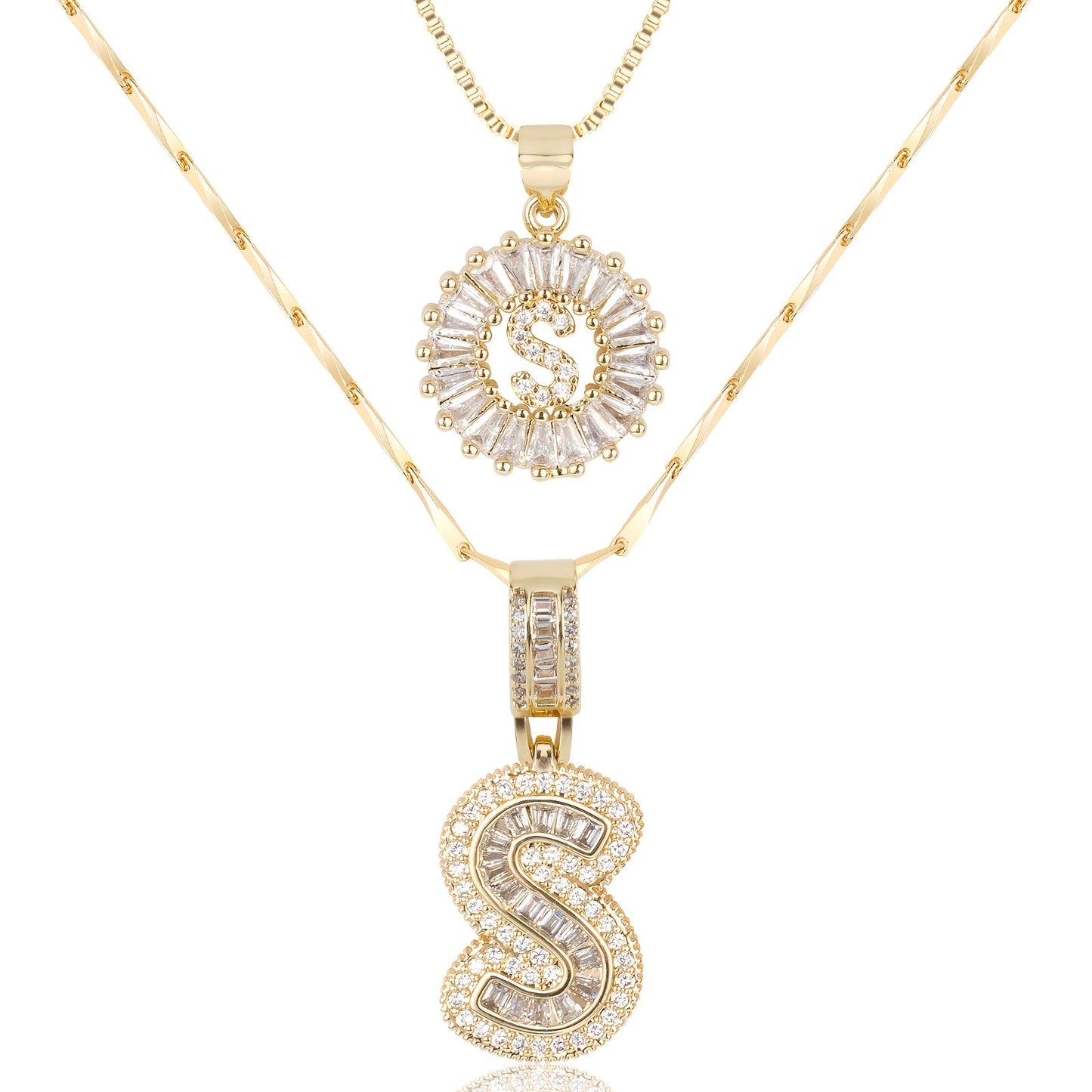 GemLetter | 14K Ketting met Diamanten Initiaal Hanger