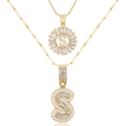 GemLetter | 14K Ketting met Diamanten Initiaal Hanger