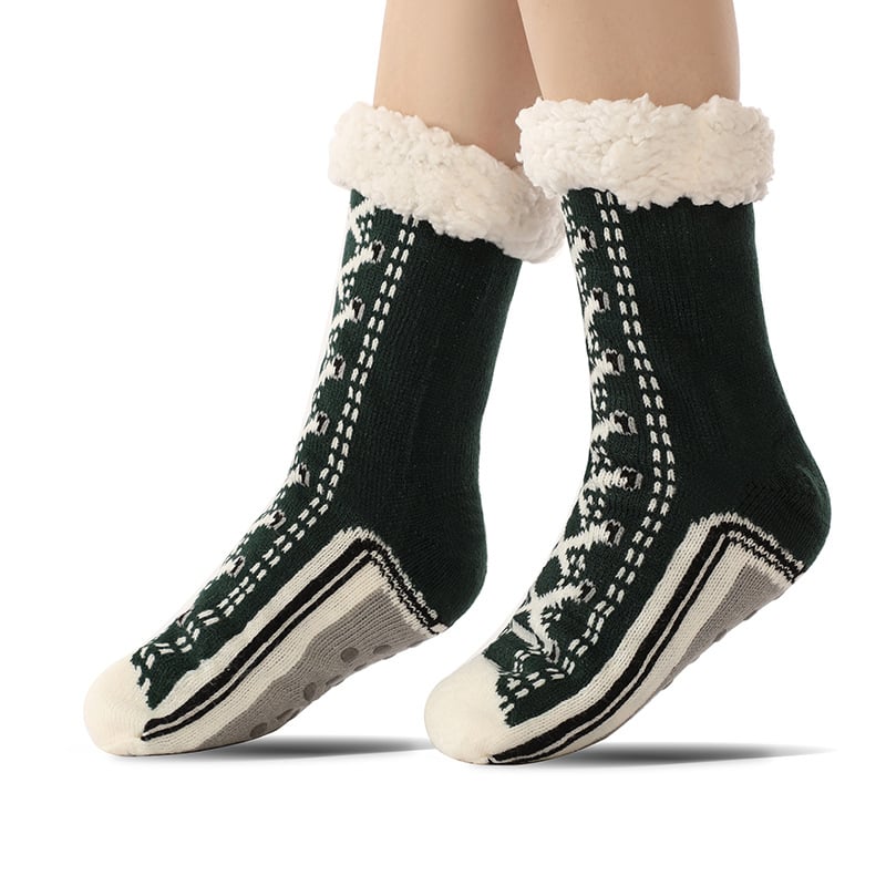Warm Luxe Winter Huissokken – Ultradikke Fleecevoering, Antislip Zool & Gebreid Design