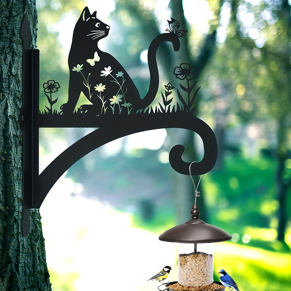 Metalen hangbeugel - Kat en bloem