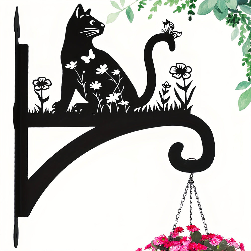 Metalen hangbeugel - Kat en bloem