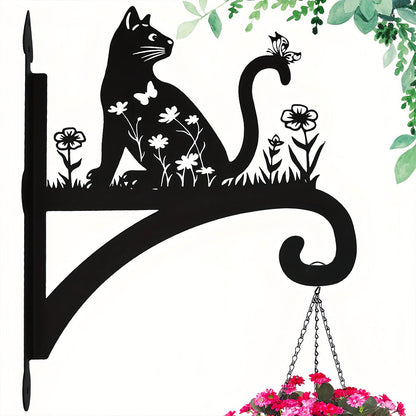 Metalen hangbeugel - Kat en bloem
