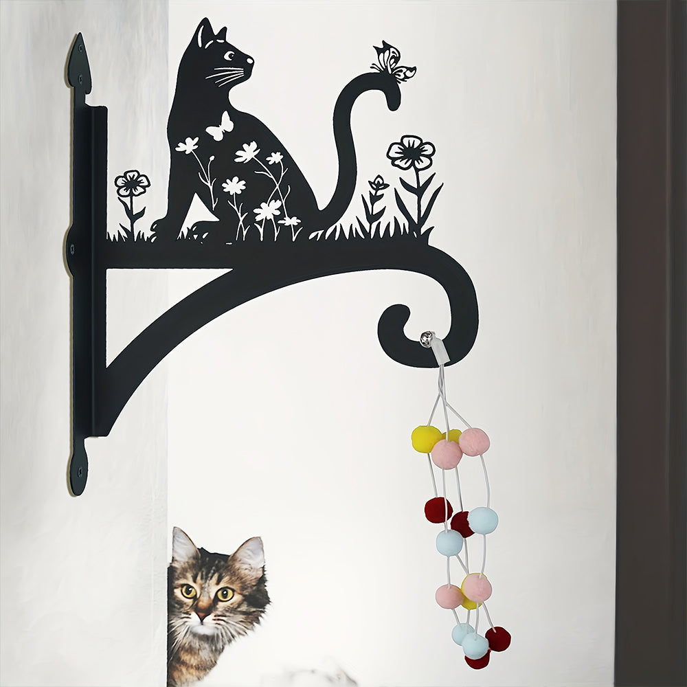 Metalen hangbeugel - Kat en bloem