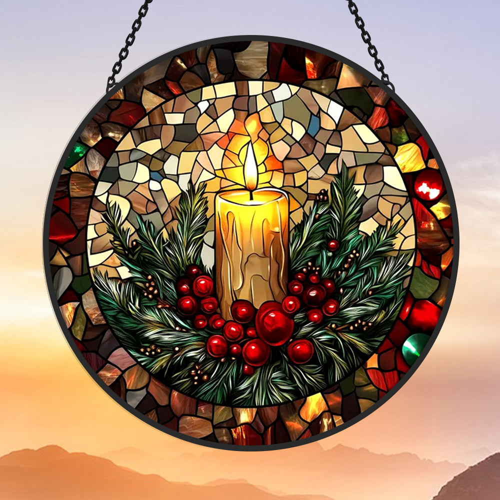 Glas-in-lood Zonvanger - Kerstkaars