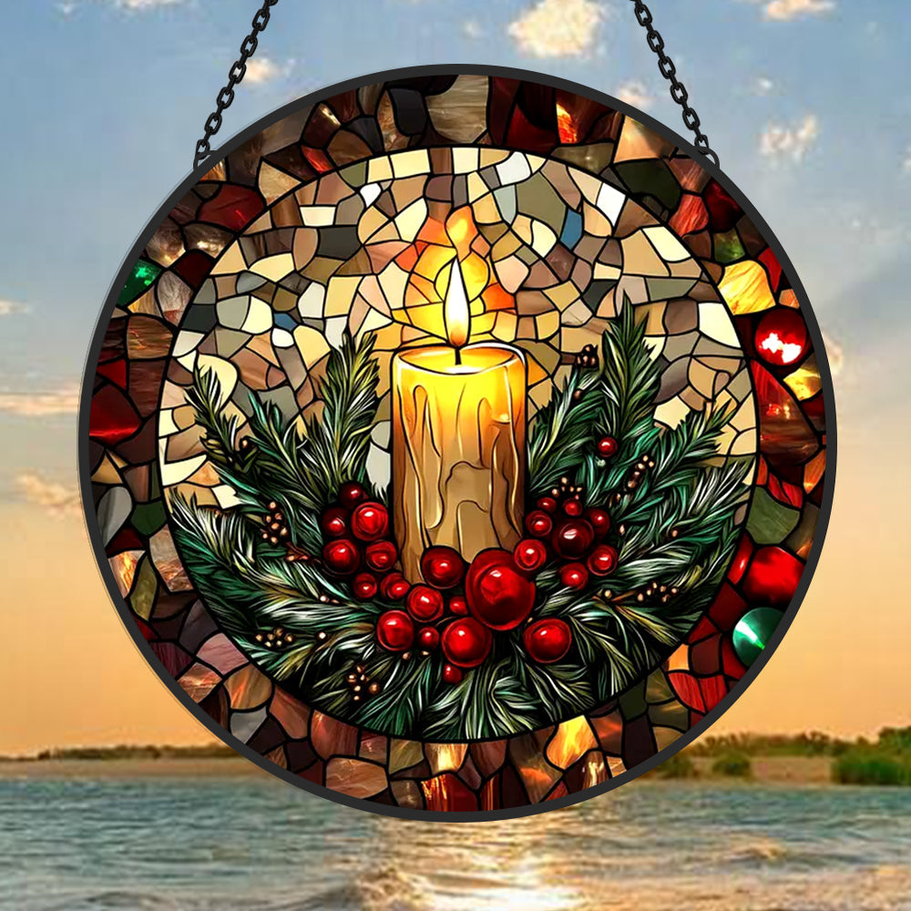 Glas-in-lood Zonvanger - Kerstkaars