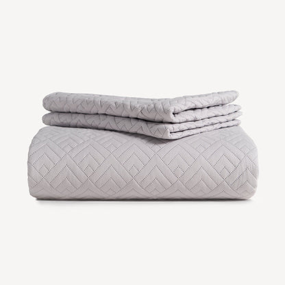 FURRFREE Dekbedset met ruitmozaïekpatroon – Huisdierhaar-afstotend voor gezinnen met honden of katten