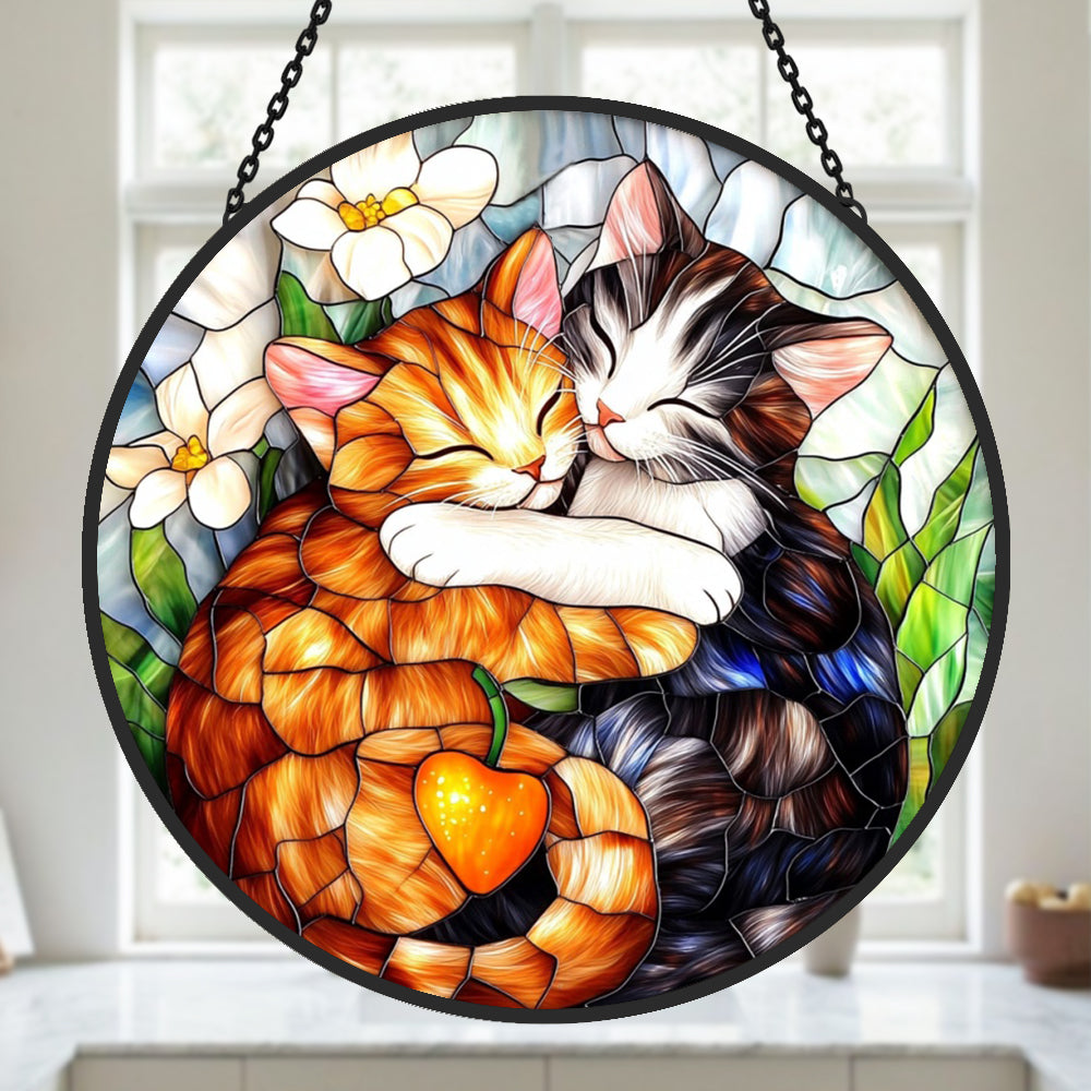 Glas-in-lood Zonvanger - Schattige Kat