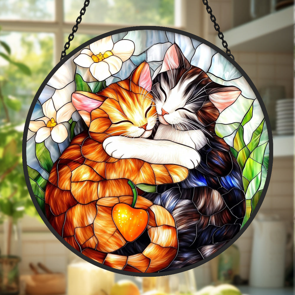 Glas-in-lood Zonvanger - Schattige Kat