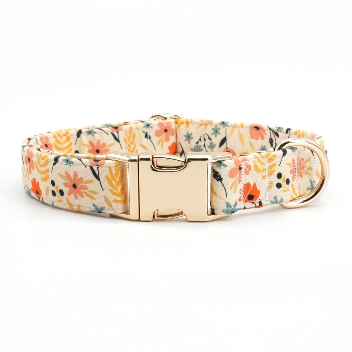 BloomPaws | Verstelbare Hondenhalsband - Gele bloemen