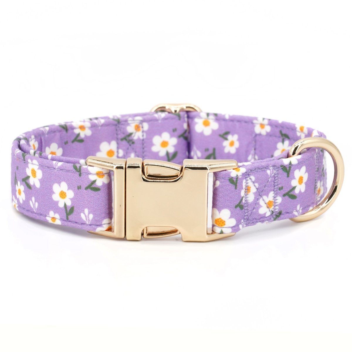 BloomPaws | Verstelbare Hondenhalsband - Paarse madeliefje