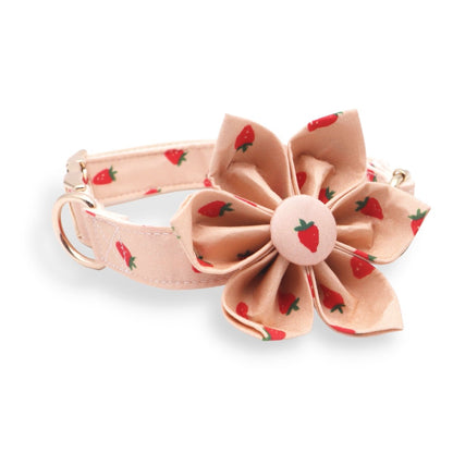 BloomPaws | Verstelbare Hondenhalsband -  Rosie Aardbei