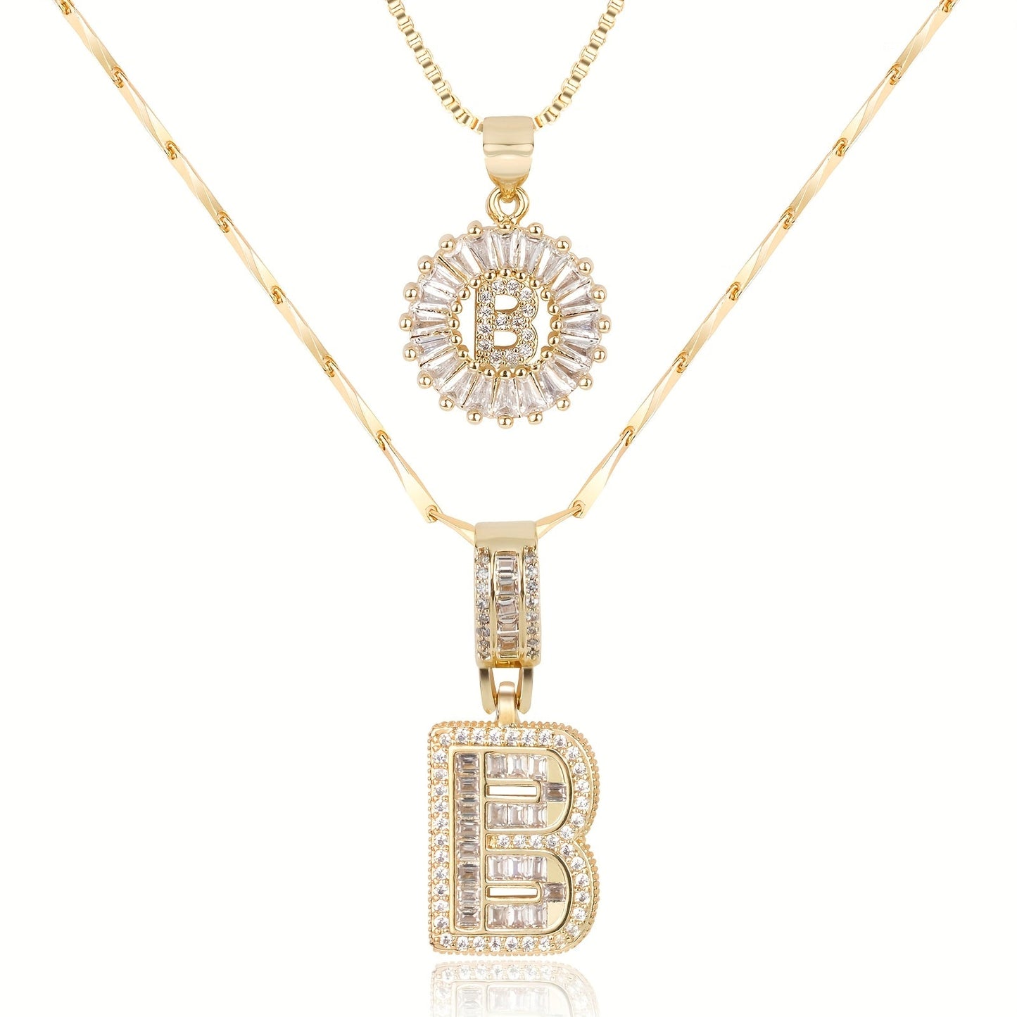 GemLetter | 14K Ketting met Diamanten Initiaal Hanger