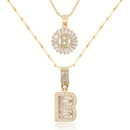 GemLetter | 14K Ketting met Diamanten Initiaal Hanger