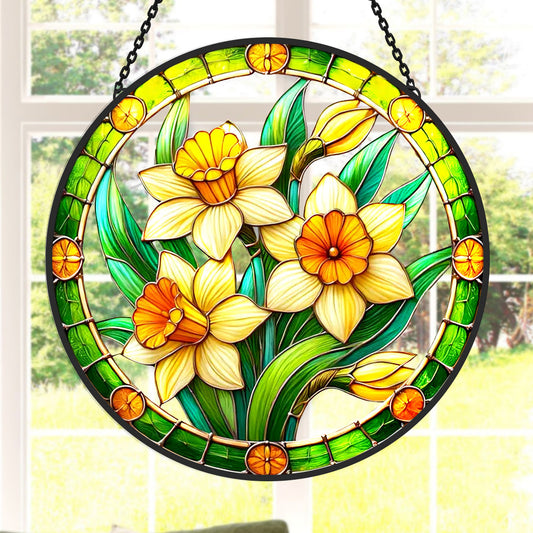 Glas-in-lood Zonvanger - Narcissen