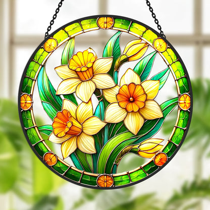 Glas-in-lood Zonvanger - Narcissen